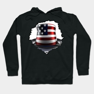 4th of July Patriotic American Flag Hat Hoodie